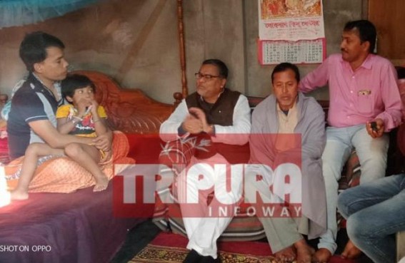 Congress leader Subal Bhowmik visited Late Bandana Debbarmaâ€™s home who died in accident in West Bengal
